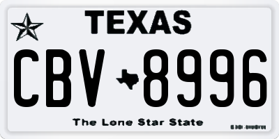 TX license plate CBV8996