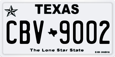 TX license plate CBV9002