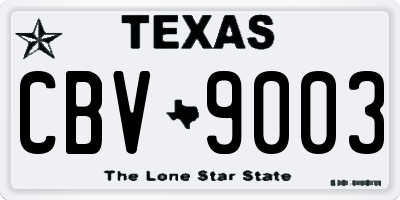 TX license plate CBV9003