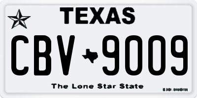 TX license plate CBV9009