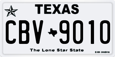 TX license plate CBV9010