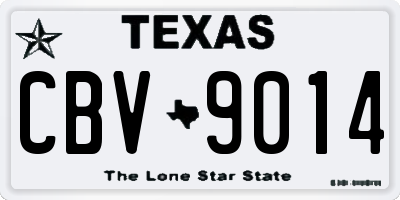 TX license plate CBV9014