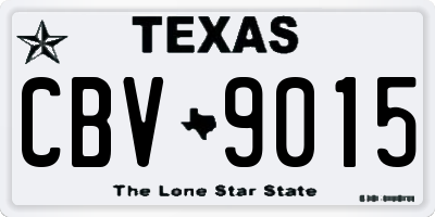 TX license plate CBV9015