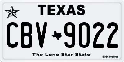 TX license plate CBV9022