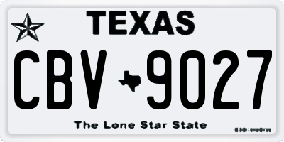 TX license plate CBV9027