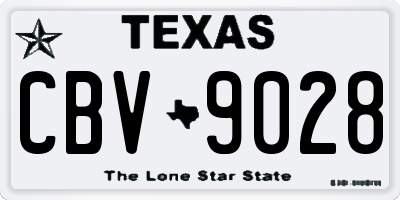 TX license plate CBV9028