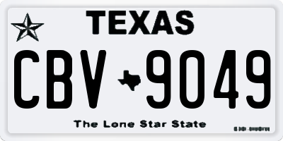 TX license plate CBV9049
