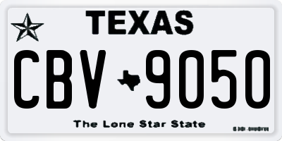 TX license plate CBV9050