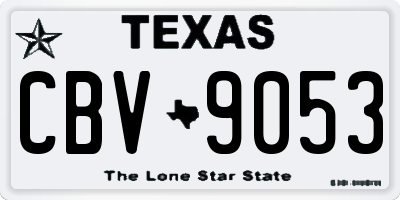 TX license plate CBV9053