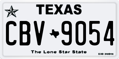 TX license plate CBV9054
