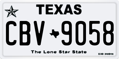 TX license plate CBV9058