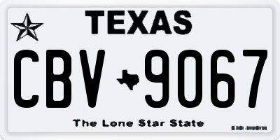 TX license plate CBV9067