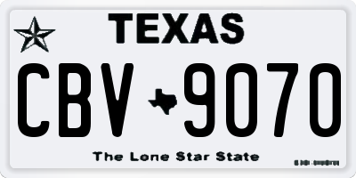 TX license plate CBV9070