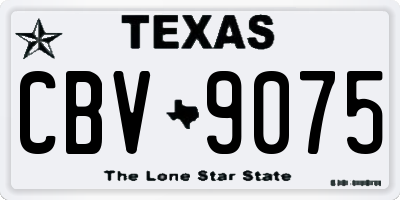 TX license plate CBV9075