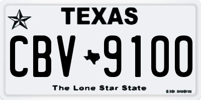 TX license plate CBV9100