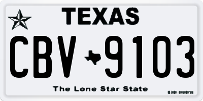 TX license plate CBV9103