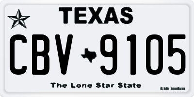 TX license plate CBV9105