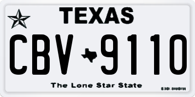 TX license plate CBV9110