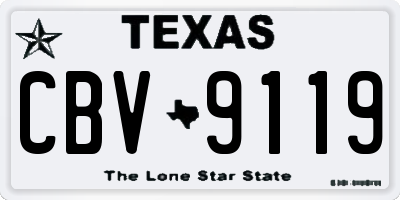 TX license plate CBV9119