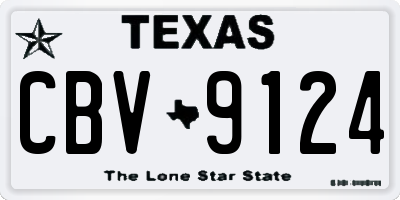 TX license plate CBV9124