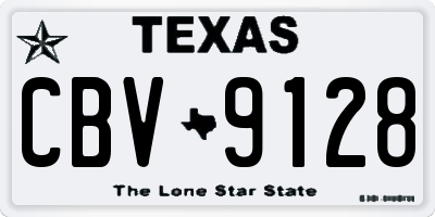 TX license plate CBV9128