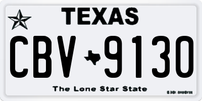 TX license plate CBV9130
