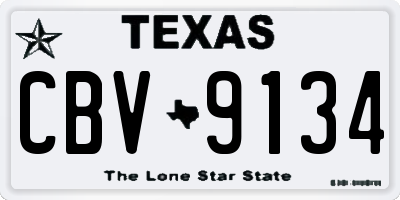 TX license plate CBV9134