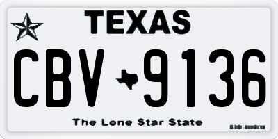 TX license plate CBV9136
