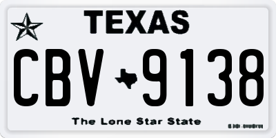 TX license plate CBV9138