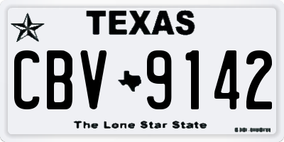 TX license plate CBV9142