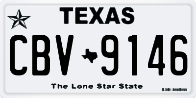 TX license plate CBV9146