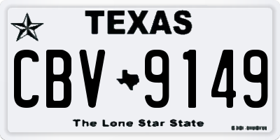 TX license plate CBV9149