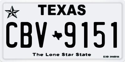 TX license plate CBV9151