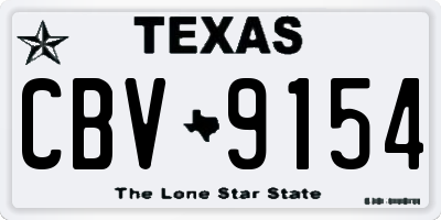 TX license plate CBV9154