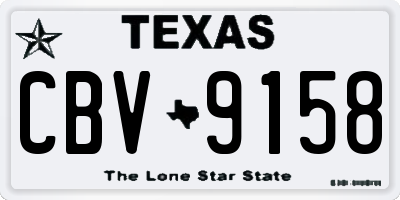 TX license plate CBV9158