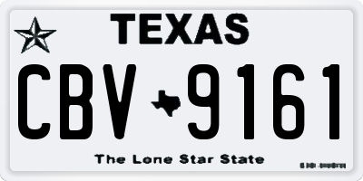 TX license plate CBV9161