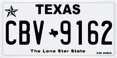 TX license plate CBV9162