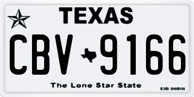 TX license plate CBV9166