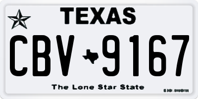 TX license plate CBV9167