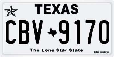 TX license plate CBV9170