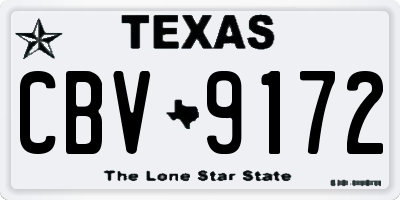 TX license plate CBV9172