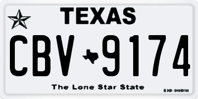 TX license plate CBV9174