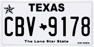 TX license plate CBV9178