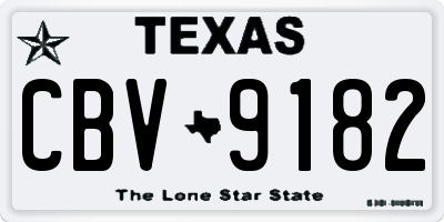 TX license plate CBV9182