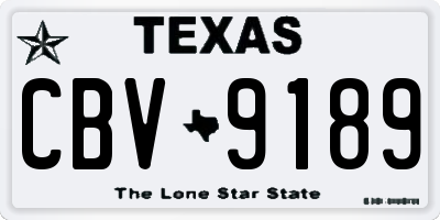 TX license plate CBV9189