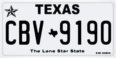 TX license plate CBV9190