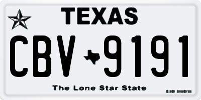 TX license plate CBV9191