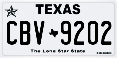 TX license plate CBV9202