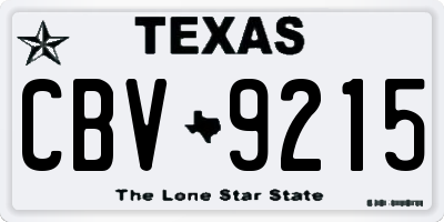 TX license plate CBV9215