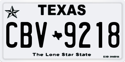 TX license plate CBV9218